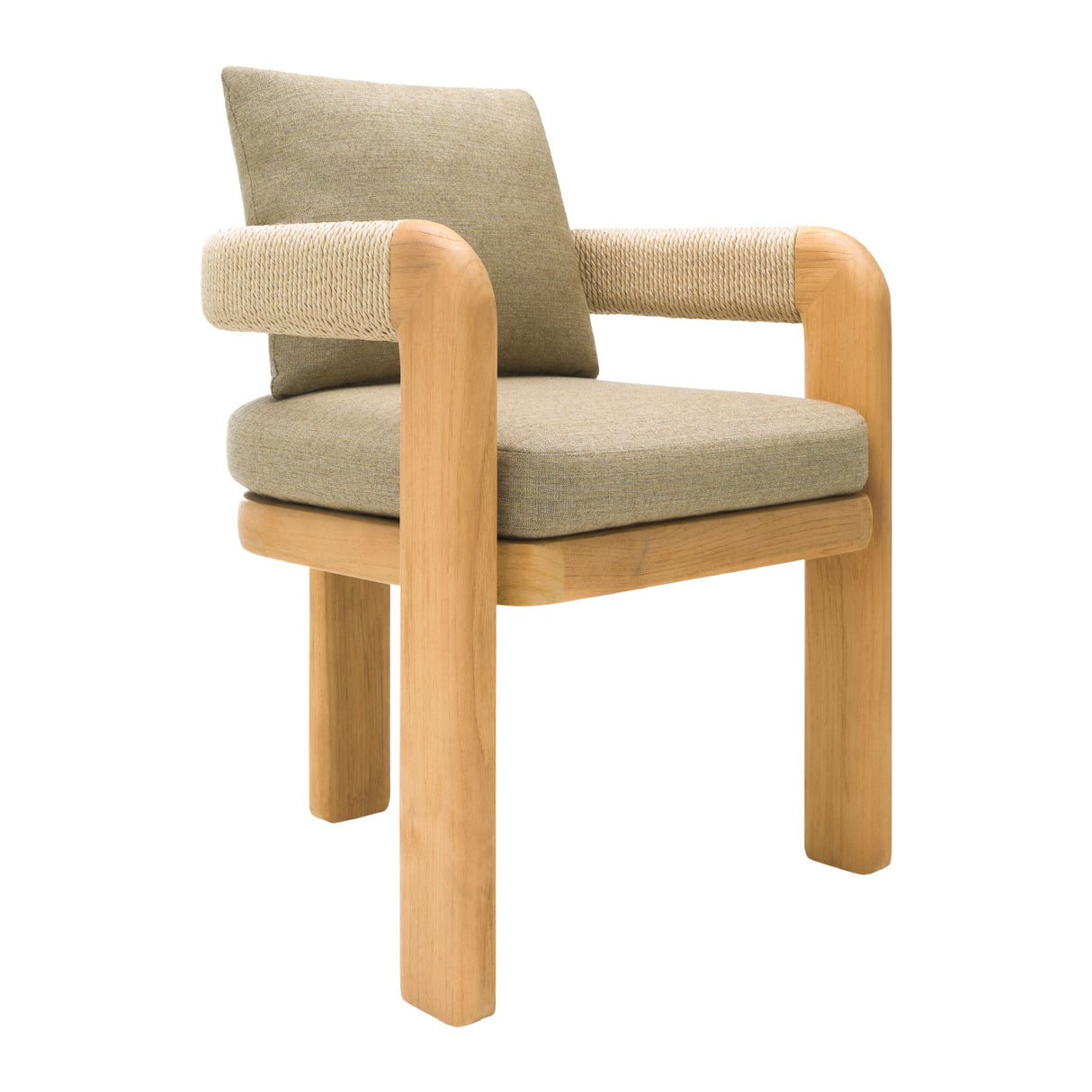 Modern European furniture - Cushioned Teak Outdoor Dining Chair - www.oroa.com | Oroa.com