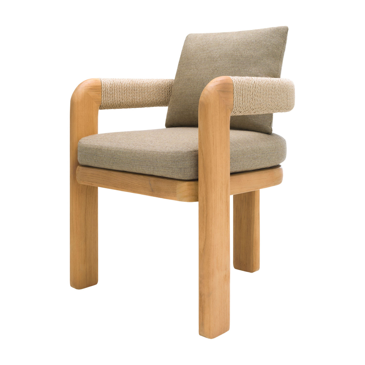 Modern European furniture - Cushioned Teak Outdoor Dining Chair - www.oroa.com | Oroa.com