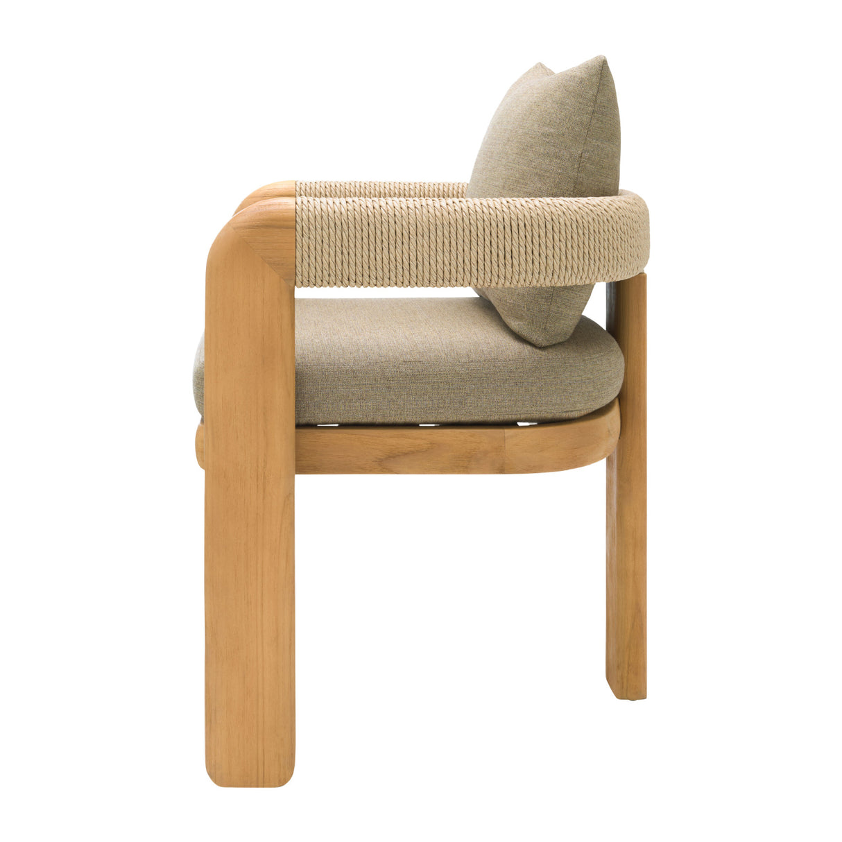 Modern European furniture - Cushioned Teak Outdoor Dining Chair - www.oroa.com | Oroa.com