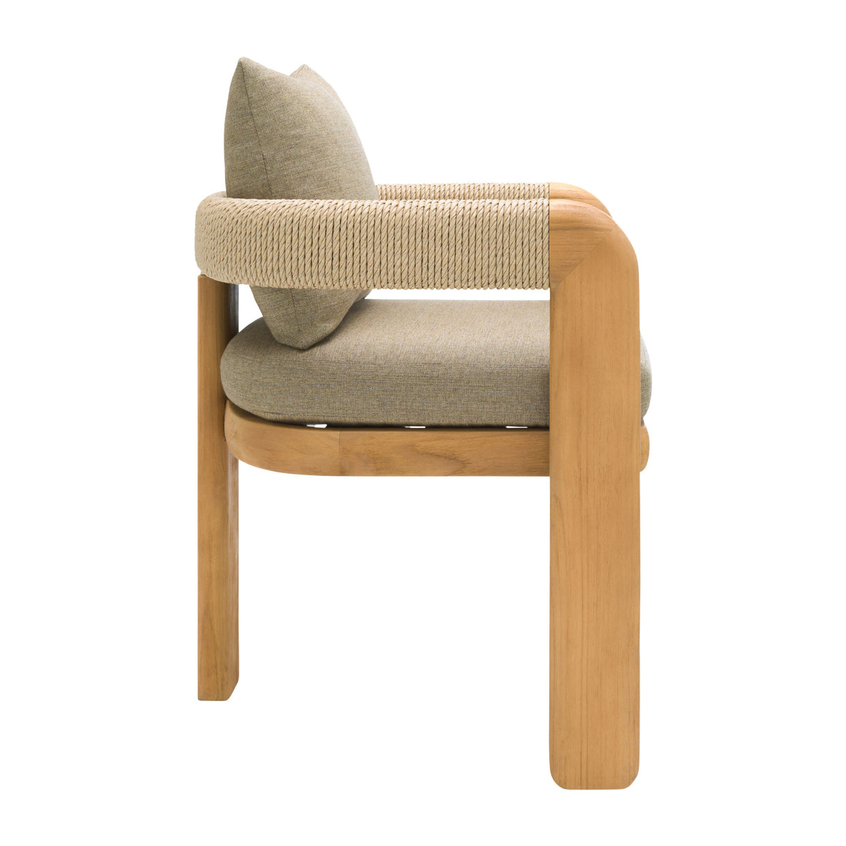 Modern European furniture - Cushioned Teak Outdoor Dining Chair - www.oroa.com | Oroa.com