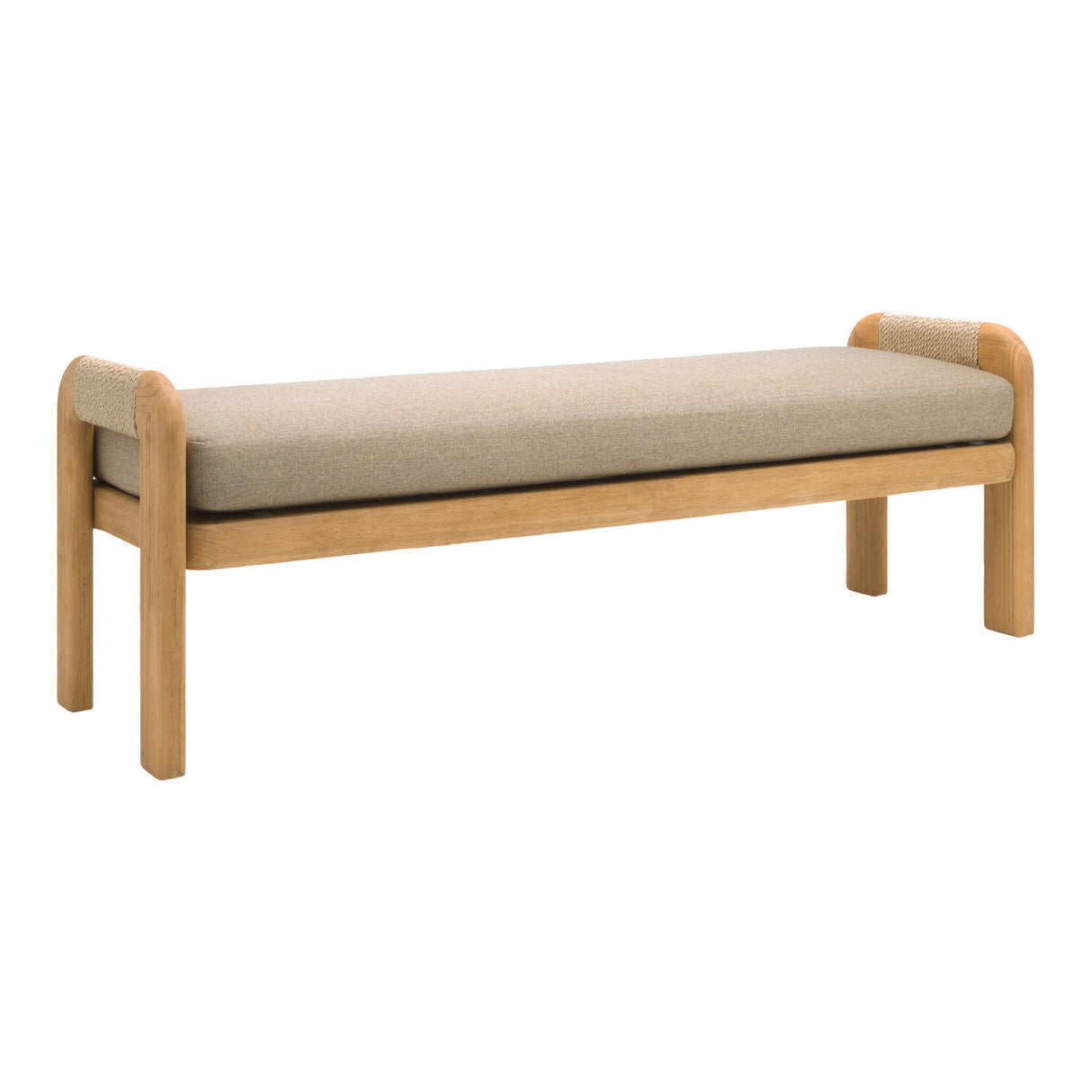 Cushioned Teak Outdoor Backless Bench | Oroa.com