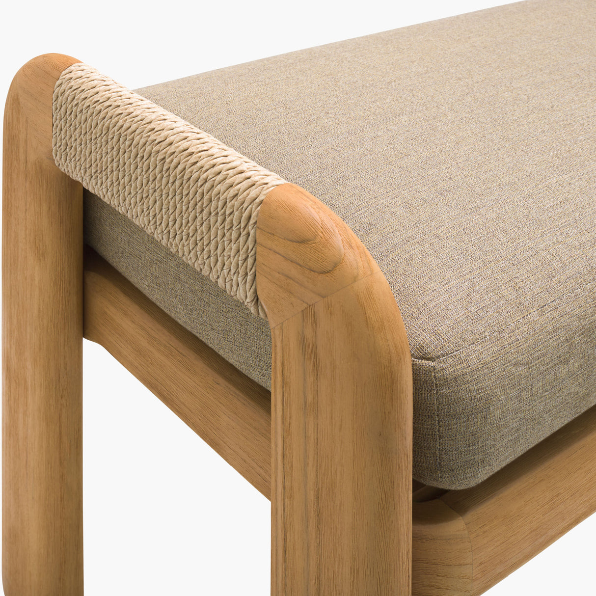 Cushioned Teak Outdoor Backless Bench | Oroa.com