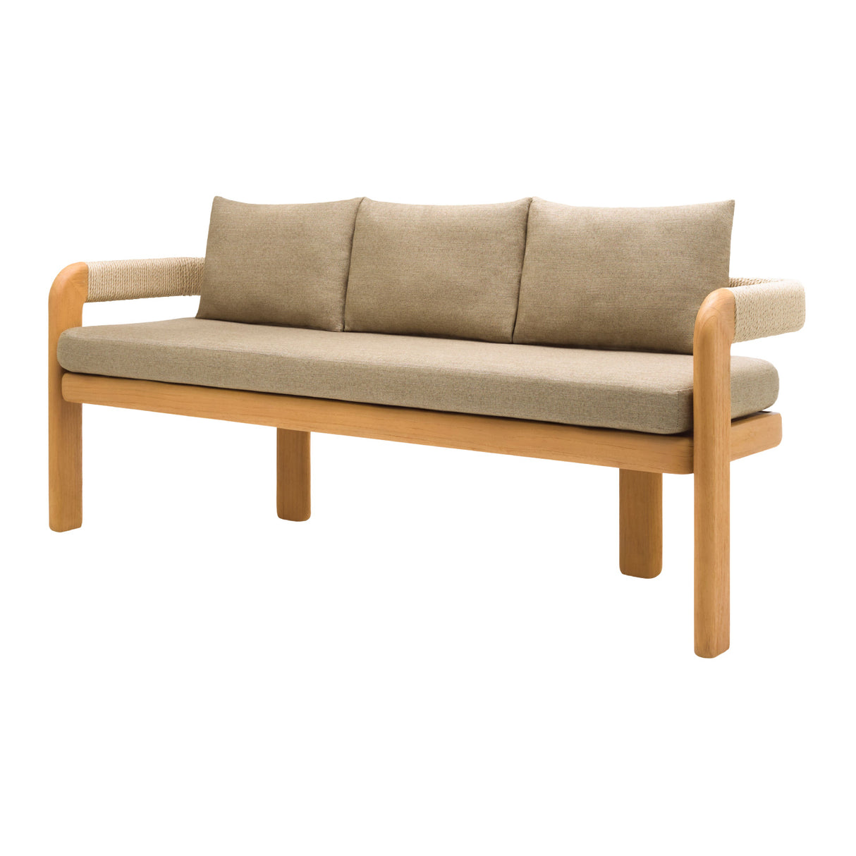 Cushioned Teak Outdoor Bench | Oroa.com
