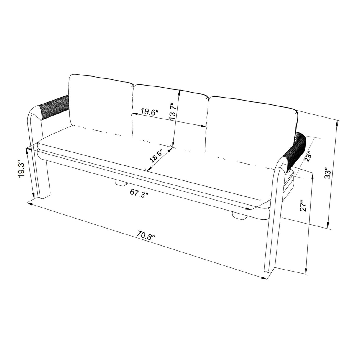 Cushioned Teak Outdoor Bench | Oroa.com