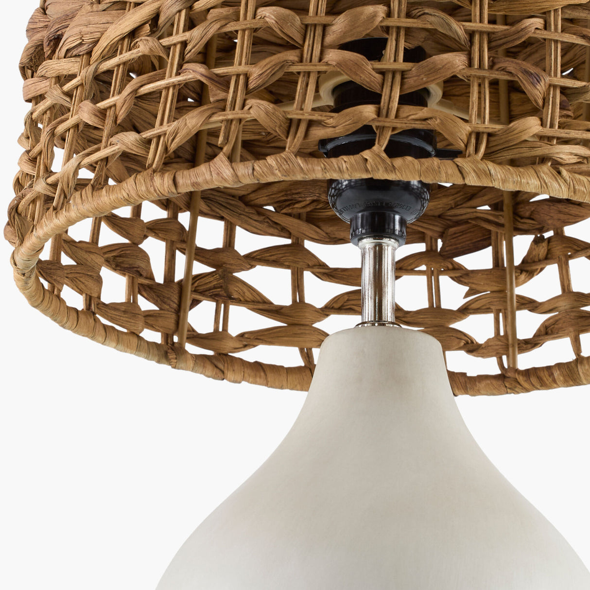 Modern European furniture - Braided Seagrass Ceramic Table Lamps (2) - www.oroa.com | Oroa.com