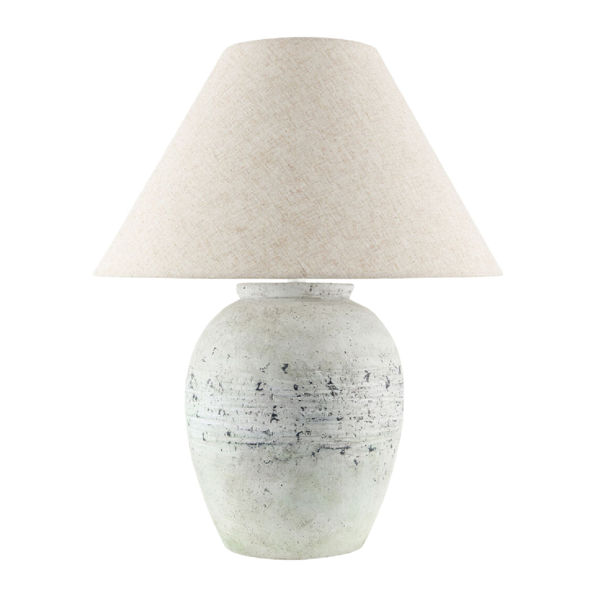 Painted White Cement Table Lamp | Oroa.com