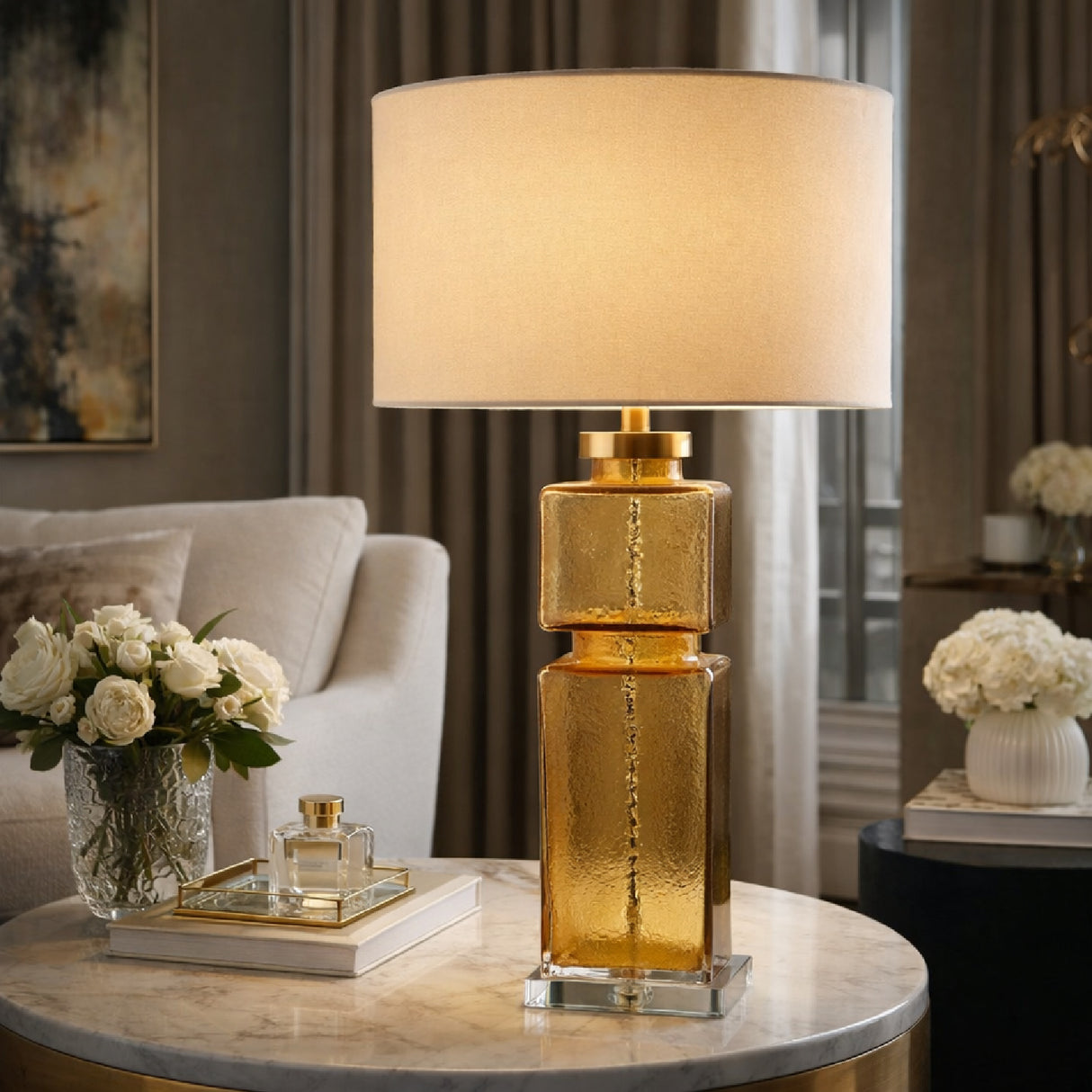 Yellow Glass Accent Table Lamp | Oroa.com