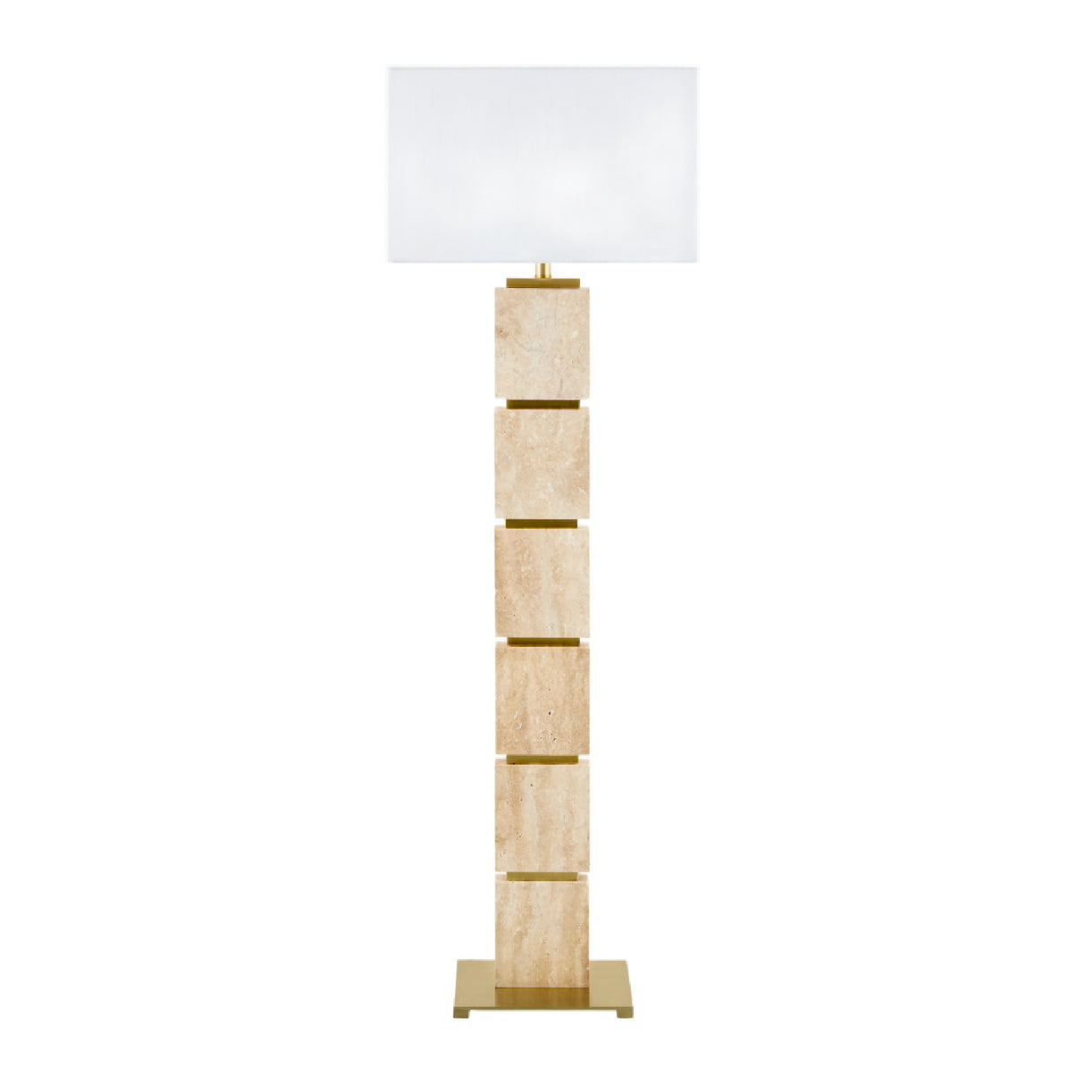 Natural Travertine Accent Floor Lamp | Oroa.com