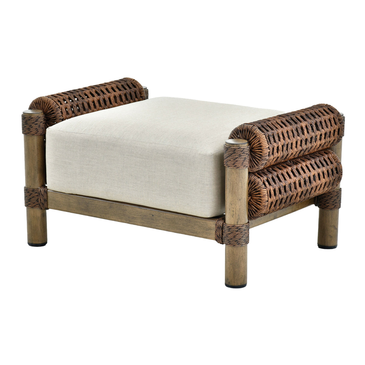 Cushioned Wicker Outdoor Ottoman | Oroa.com