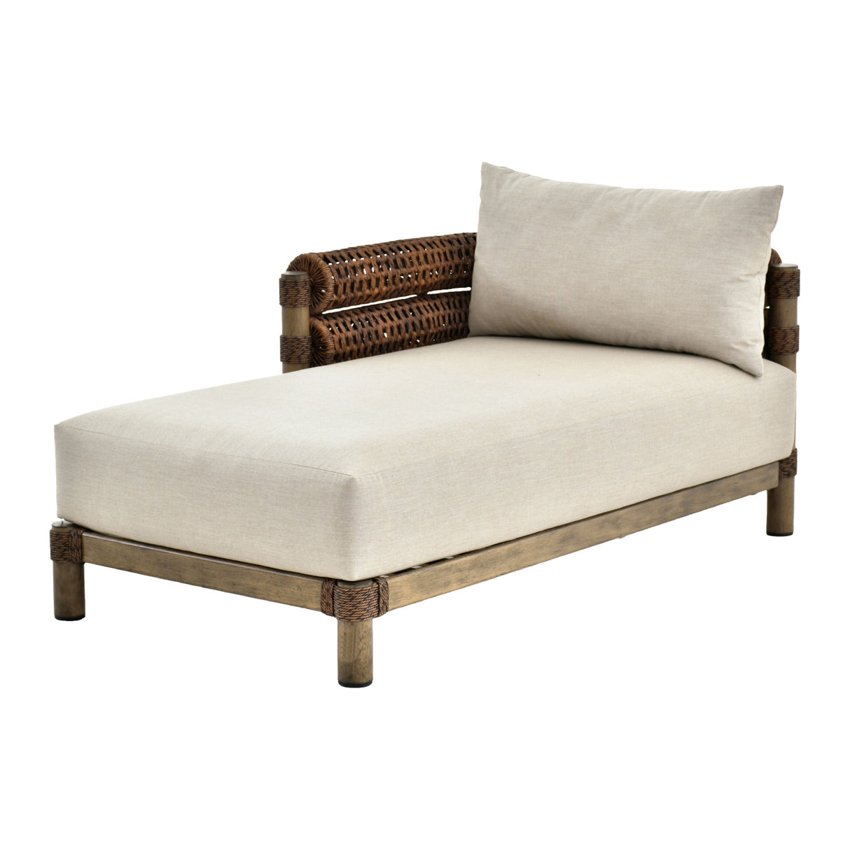 Modern European furniture - Cushioned Wicker Outdoor Left-Armed Chaise - www.oroa.com | Oroa.com