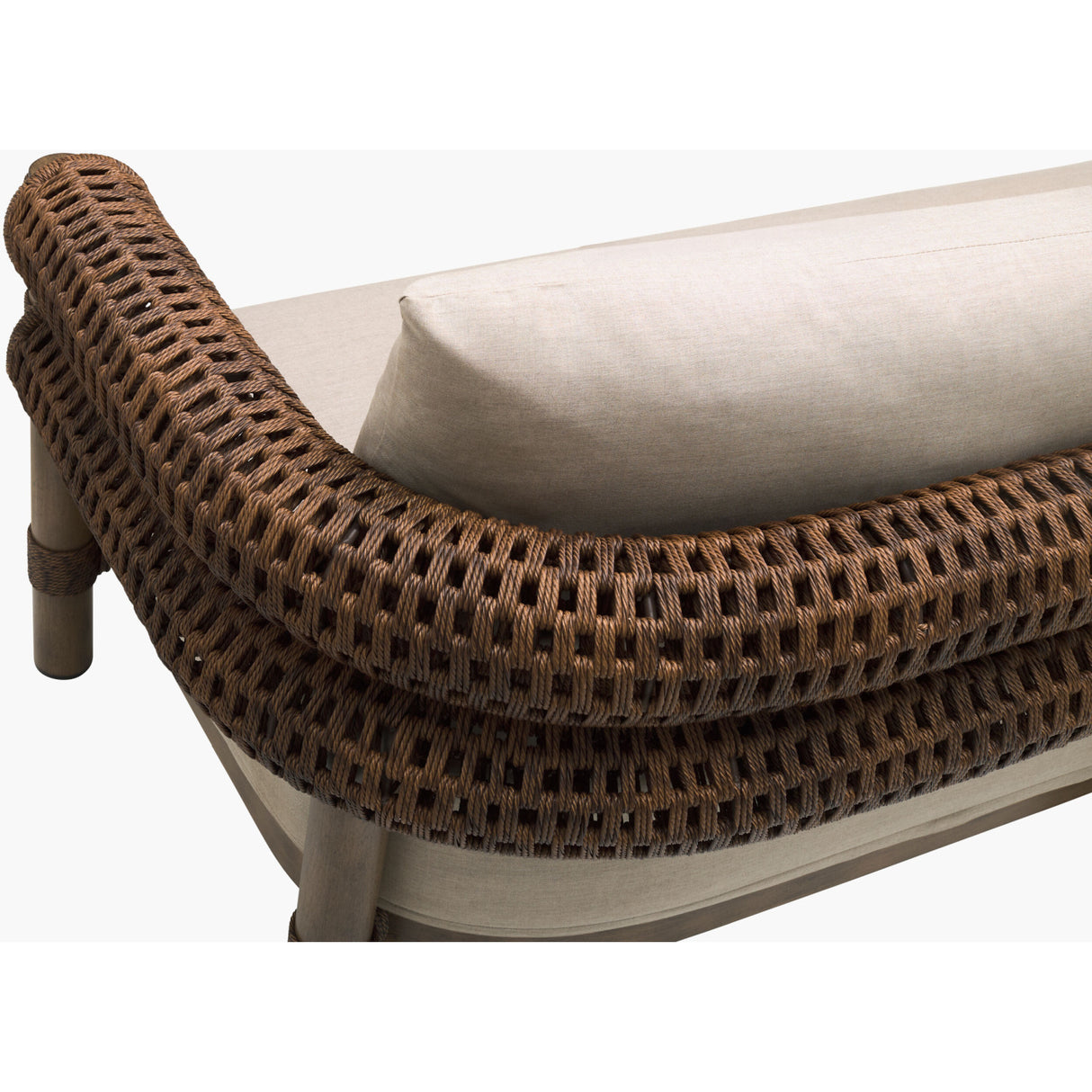 Modern European furniture - Cushioned Wicker Outdoor Right-Armed Sofa - www.oroa.com | Oroa.com