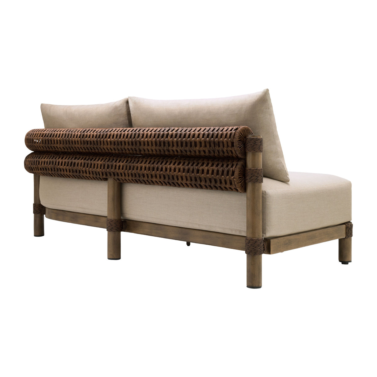 Modern European furniture - Cushioned Wicker Outdoor Right-Armed Sofa - www.oroa.com | Oroa.com