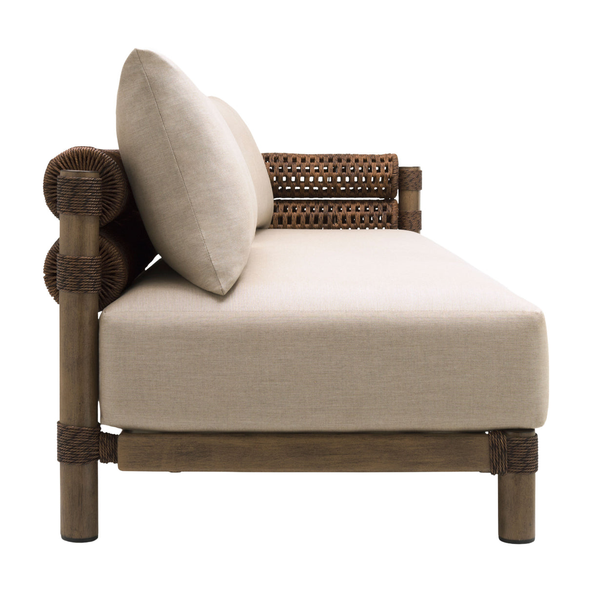 Modern European furniture - Cushioned Wicker Outdoor Right-Armed Sofa - www.oroa.com | Oroa.com