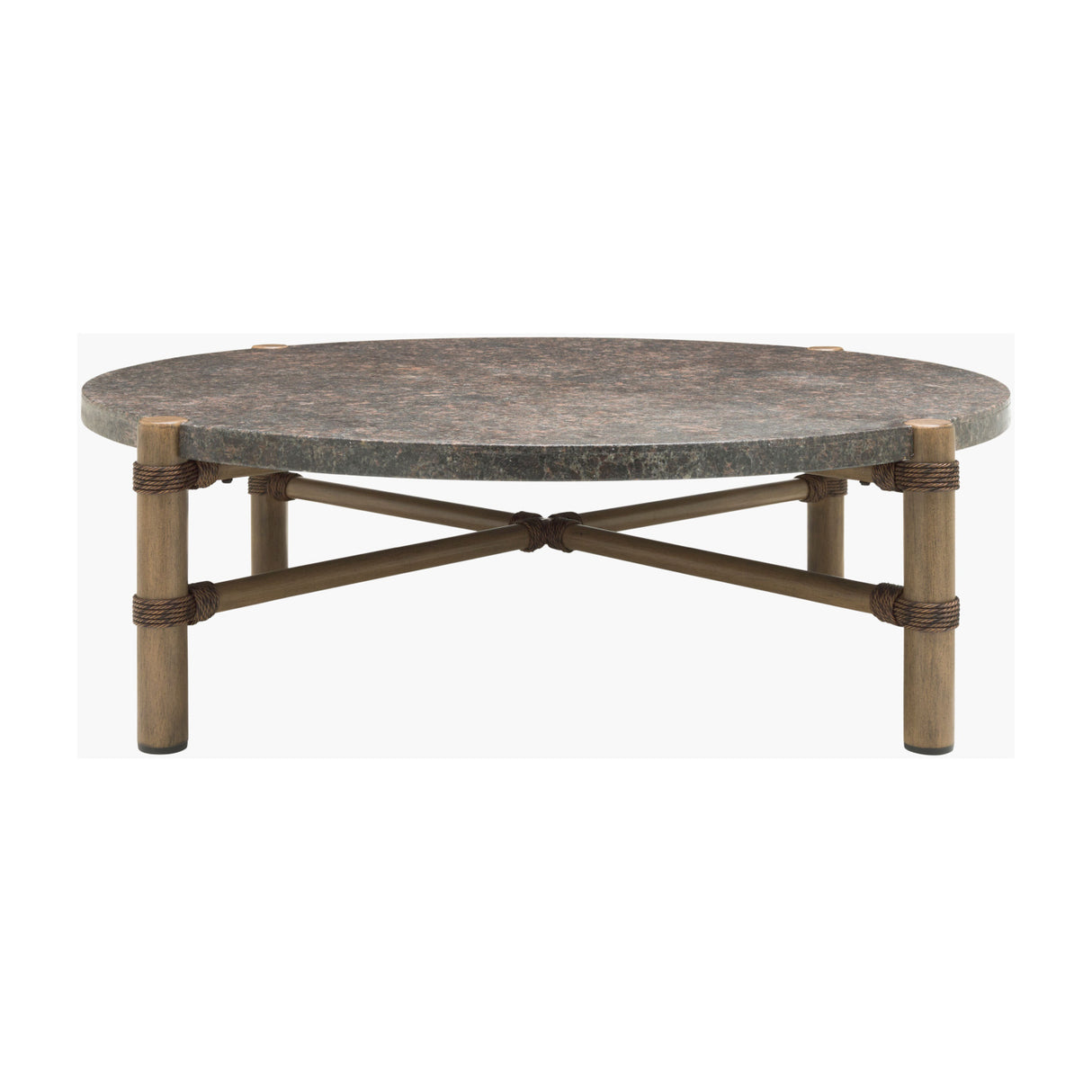 Modern European furniture - Brown Stone Round Outdoor Coffee Table - www.oroa.com | Oroa.com