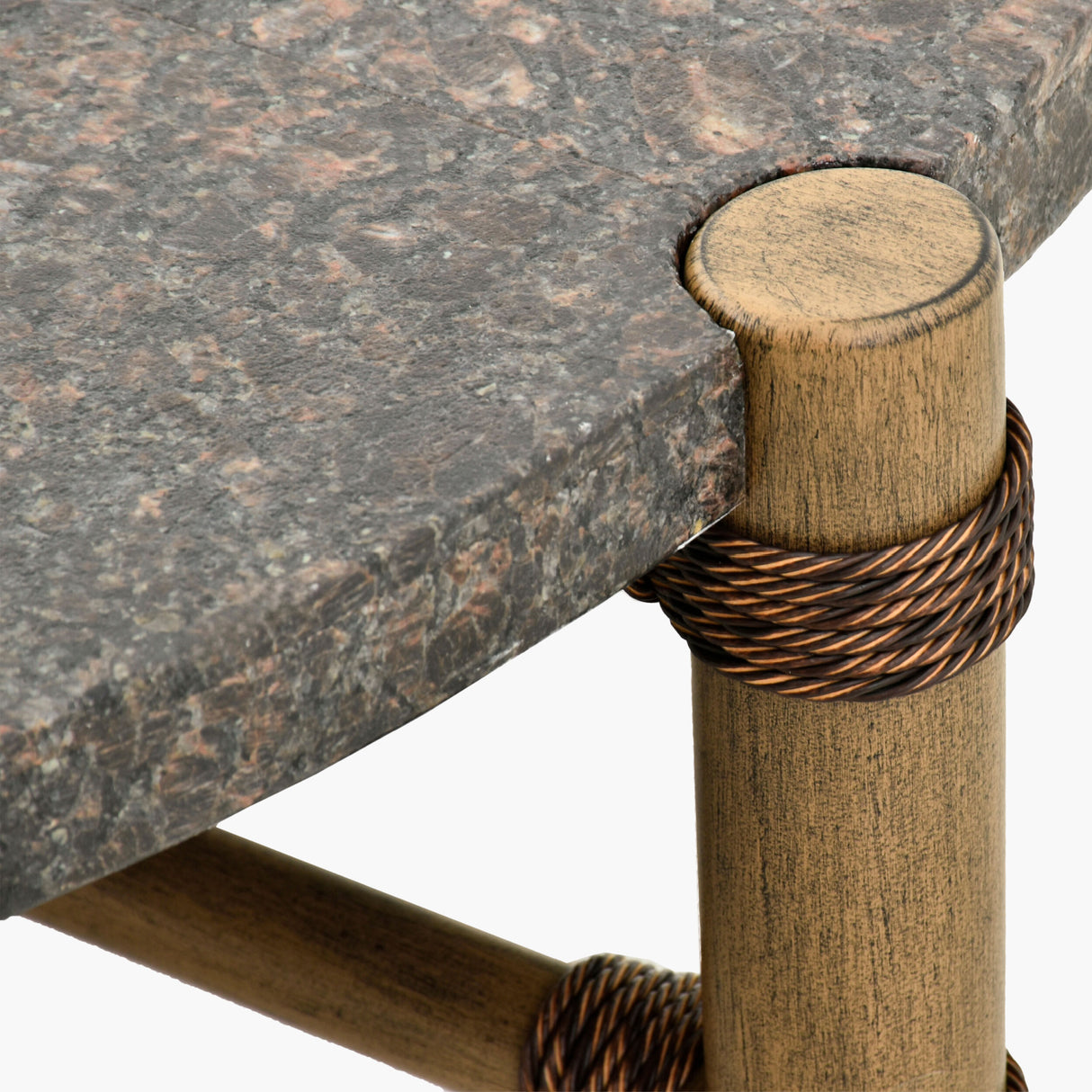 Modern European furniture - Brown Stone Round Outdoor Coffee Table - www.oroa.com | Oroa.com