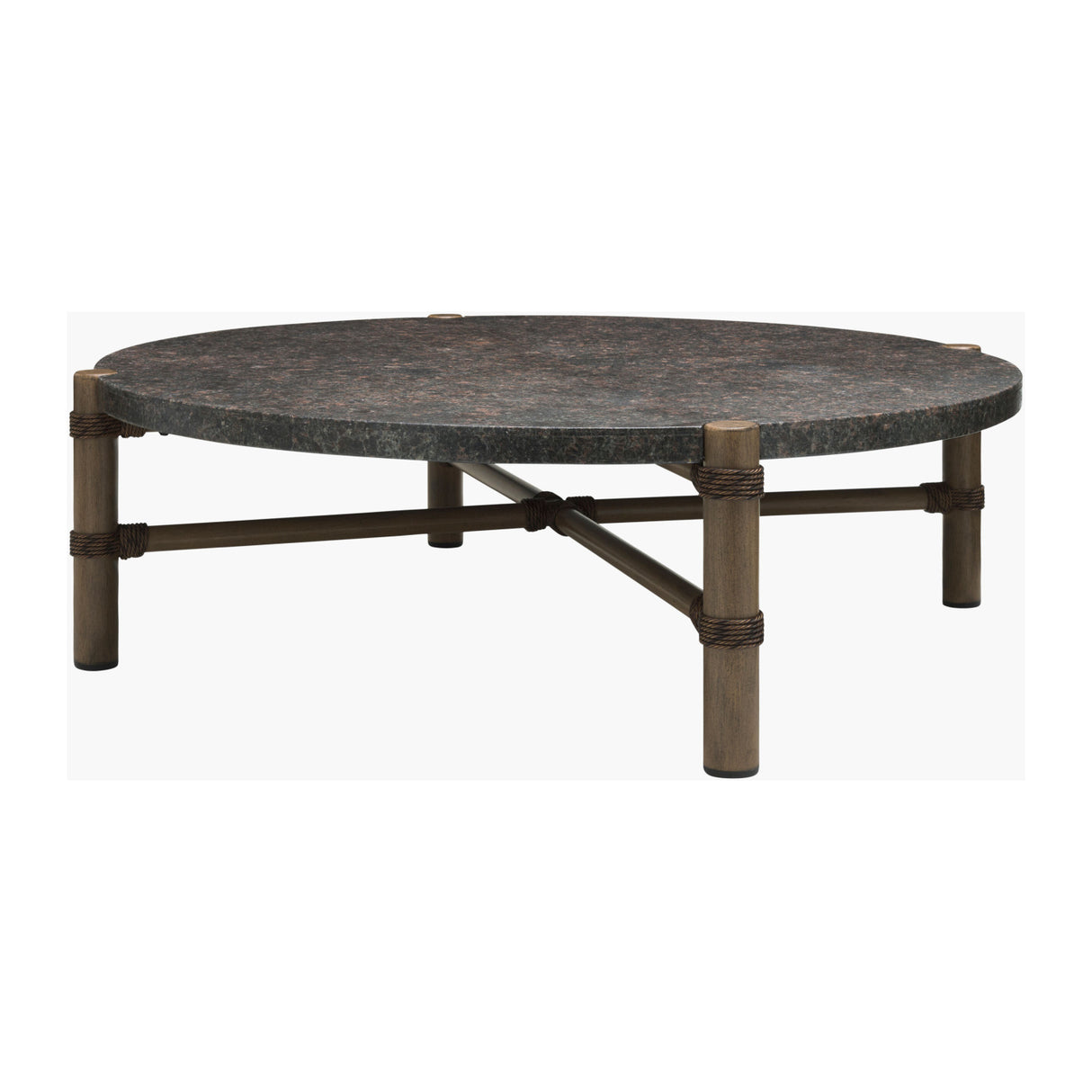 Modern European furniture - Brown Stone Round Outdoor Coffee Table - www.oroa.com | Oroa.com