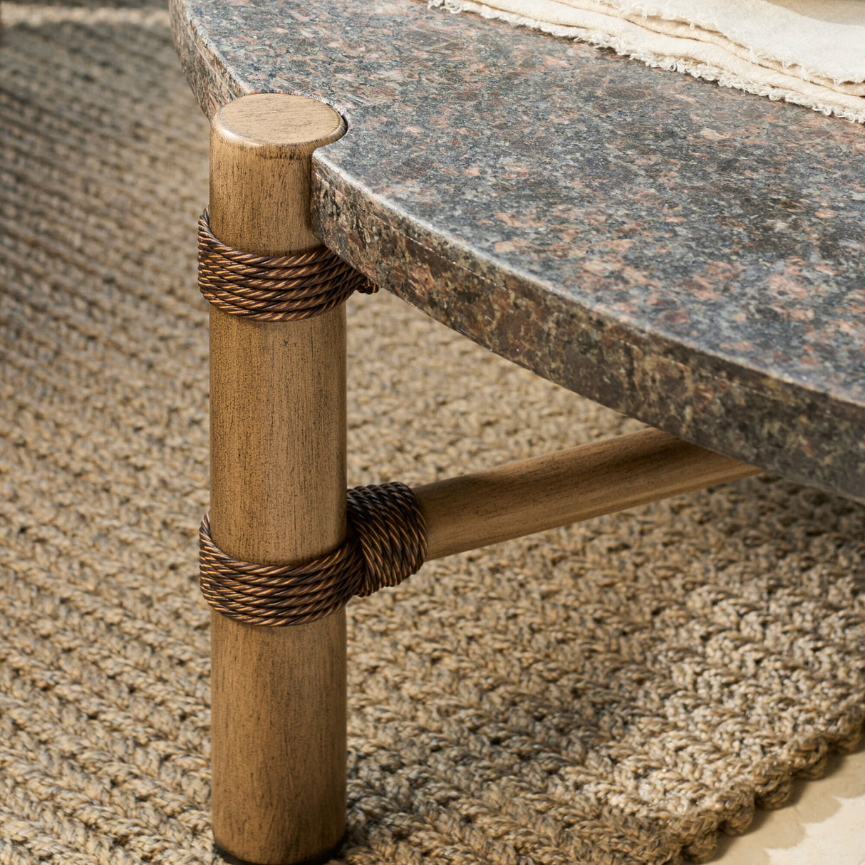 Modern European furniture - Brown Stone Round Outdoor Coffee Table - www.oroa.com | Oroa.com