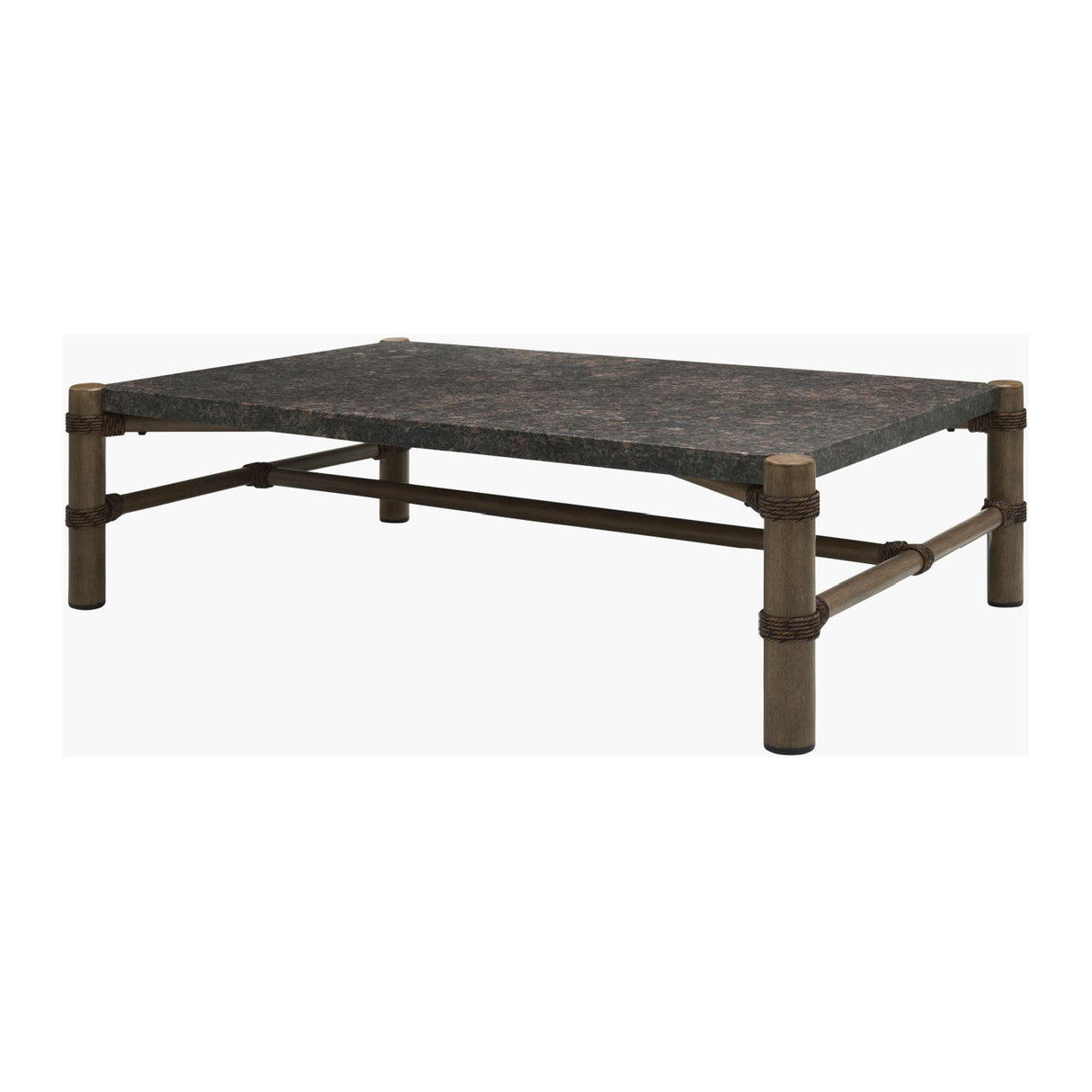 Modern European furniture - Brown Stone Rectangular Outdoor Coffee Table - www.oroa.com | Oroa.com