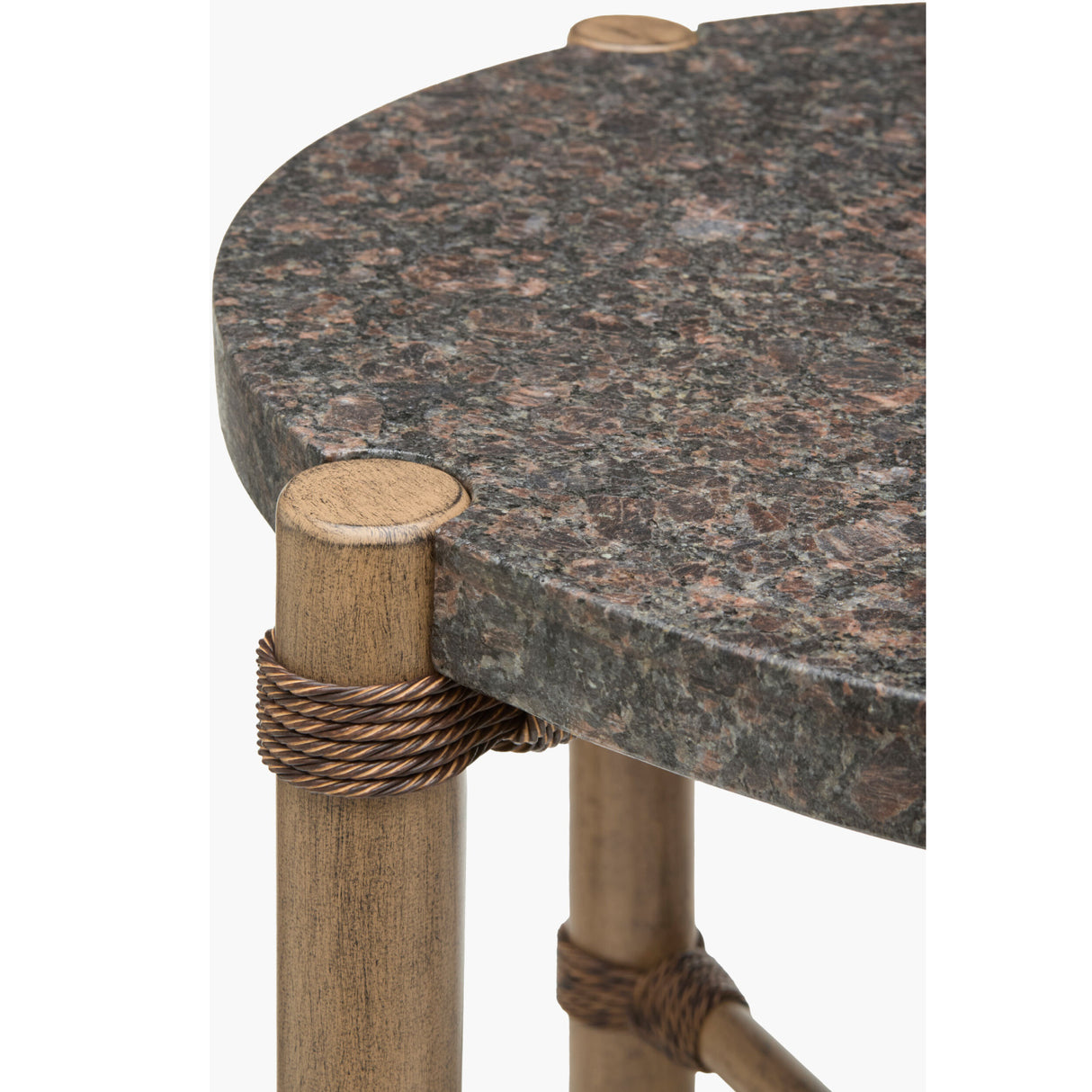Modern European furniture - Brown Stone Round Outdoor End Table - www.oroa.com | Oroa.com