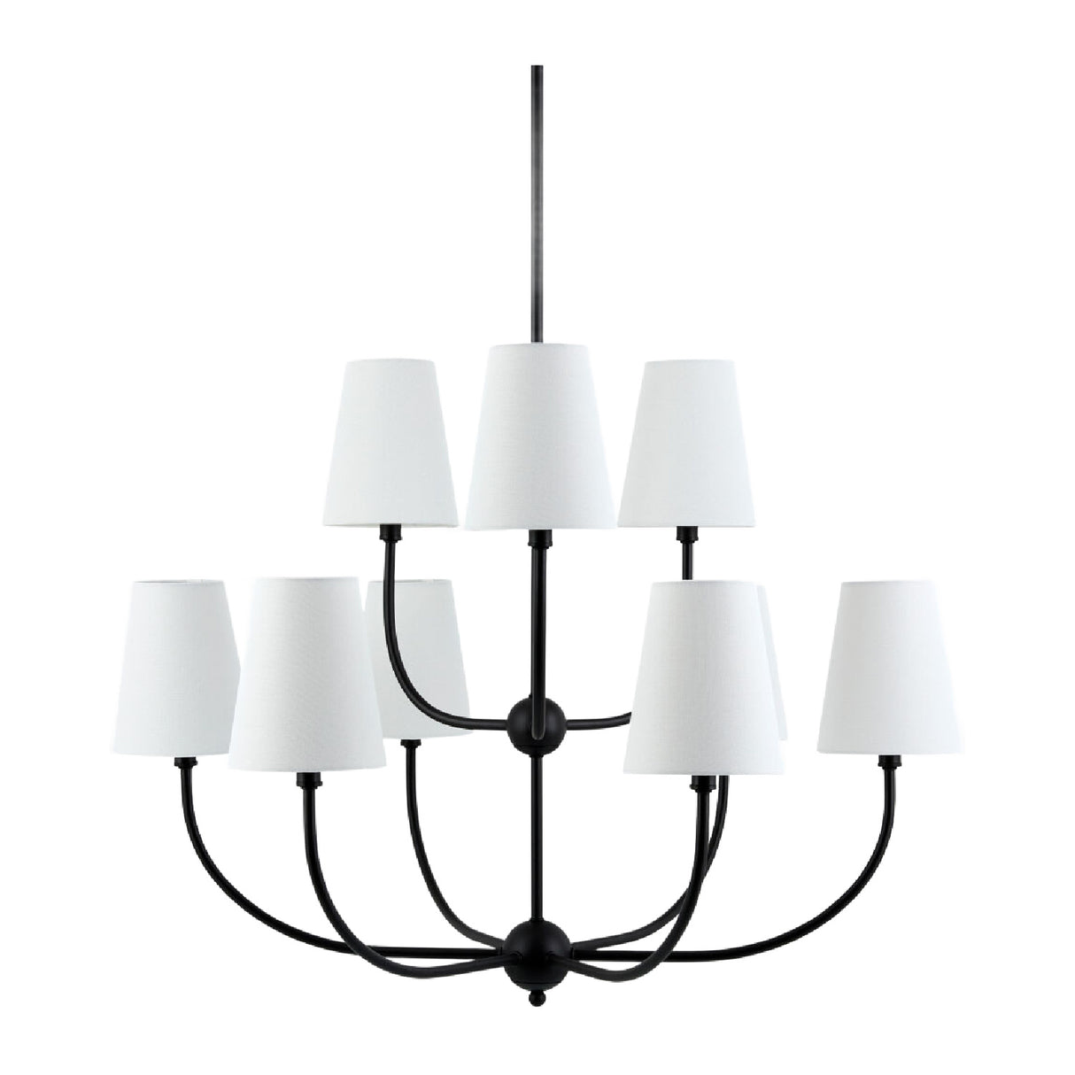 Modern European furniture - White Cotton Shade Chandelier - www.oroa.com | Oroa.com