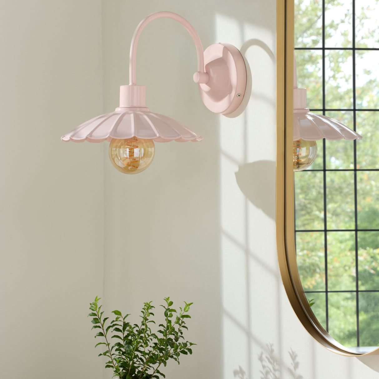 Modern European furniture - Scalloped Metal Shade Wall Lamp - www.oroa.com | Oroa.com