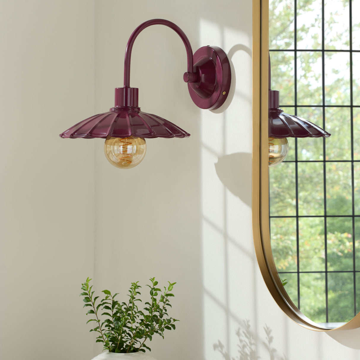Modern European furniture - Scalloped Metal Shade Wall Lamp - www.oroa.com | Oroa.com