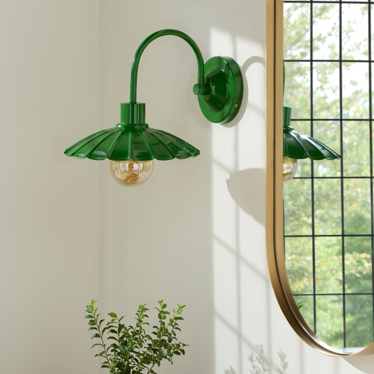 Modern European furniture - Scalloped Metal Shade Wall Lamp - www.oroa.com | Oroa.com