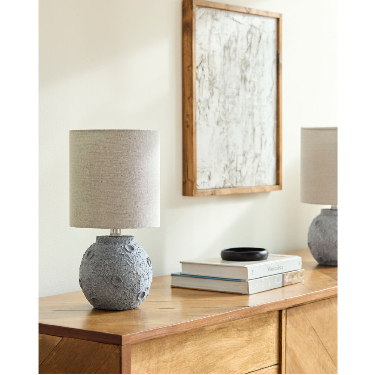 Modern European furniture - Textured Round Base Table Lamps (2) - www.oroa.com | Oroa.com