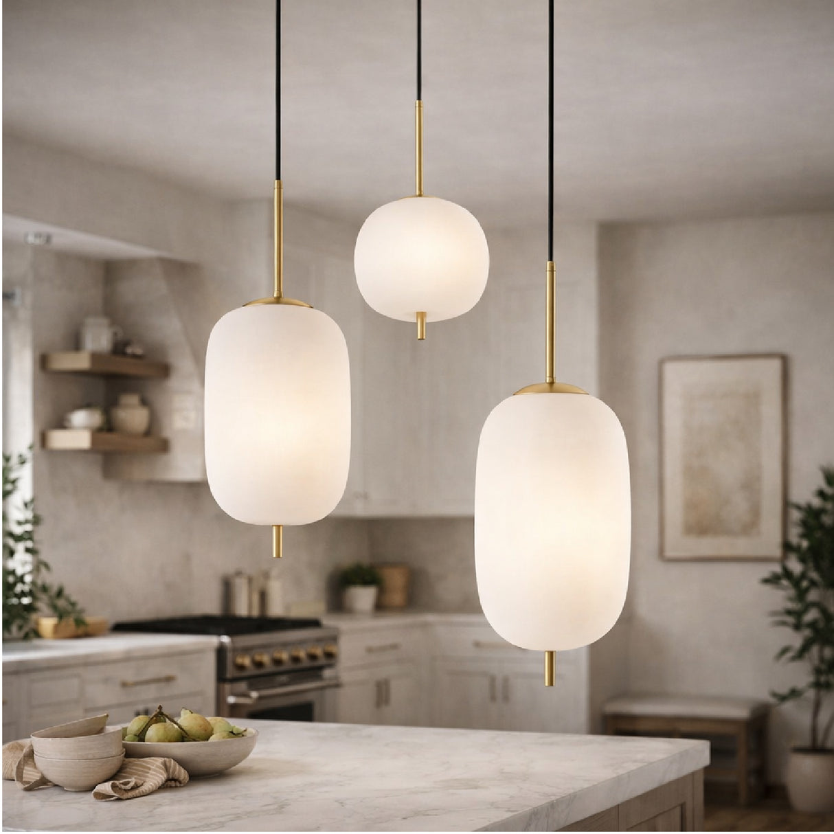 Modern European furniture - 3-Light White Glass Chandelier - www.oroa.com | Oroa.com