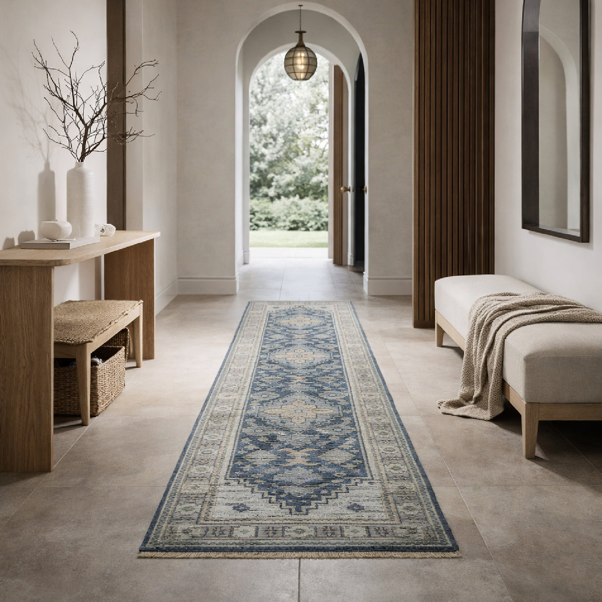 Modern furniture - Fringed Wool Printed Table Runner - www.oroa.com | Oroa.com