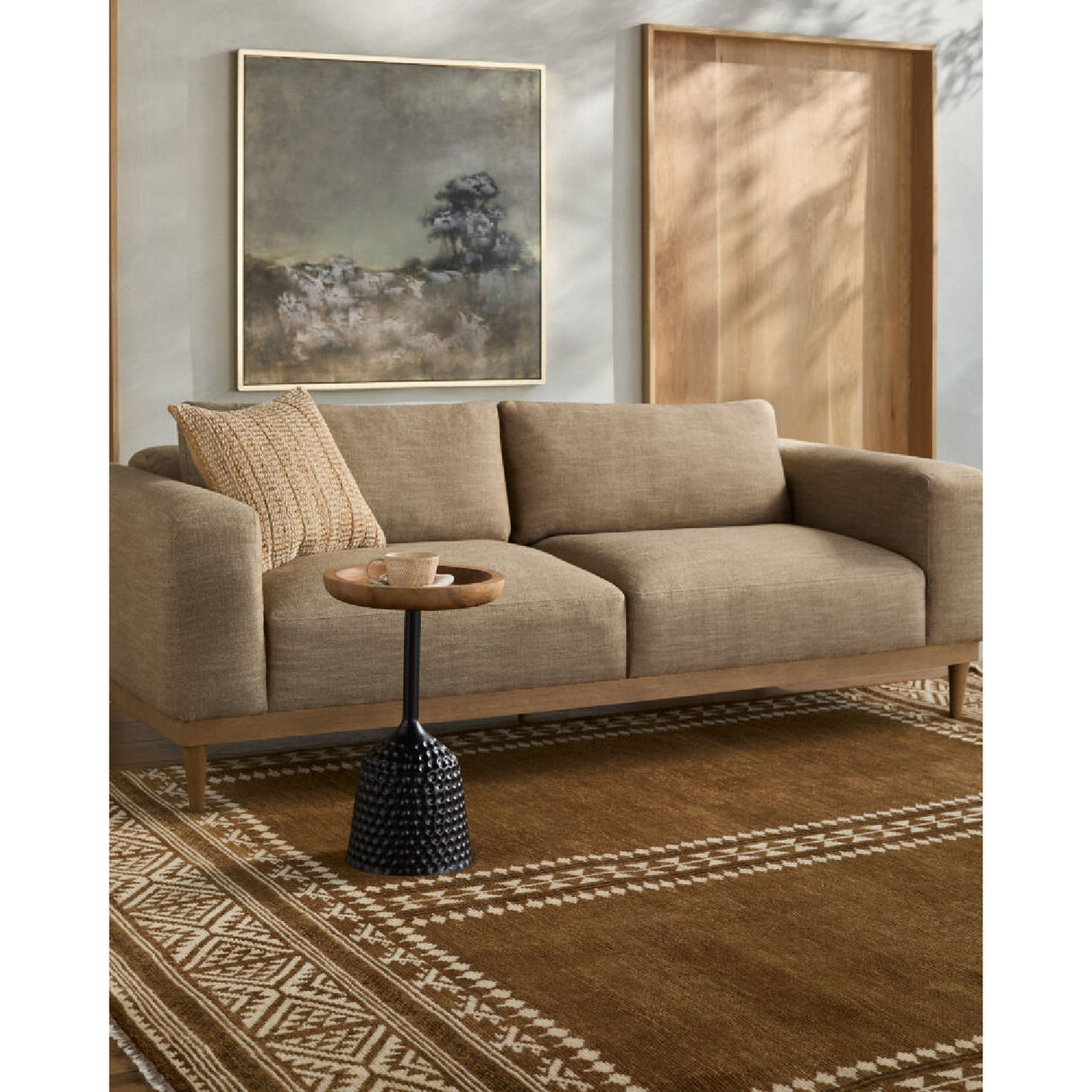 Modern European furniture - Brown Wool Blend Printed Carpet - www.oroa.com | Oroa.com