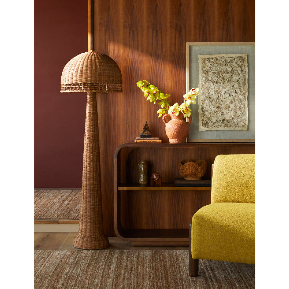 Modern European furniture - Natural Rattan Dome Floor Lamp - www.oroa.com | Oroa.com