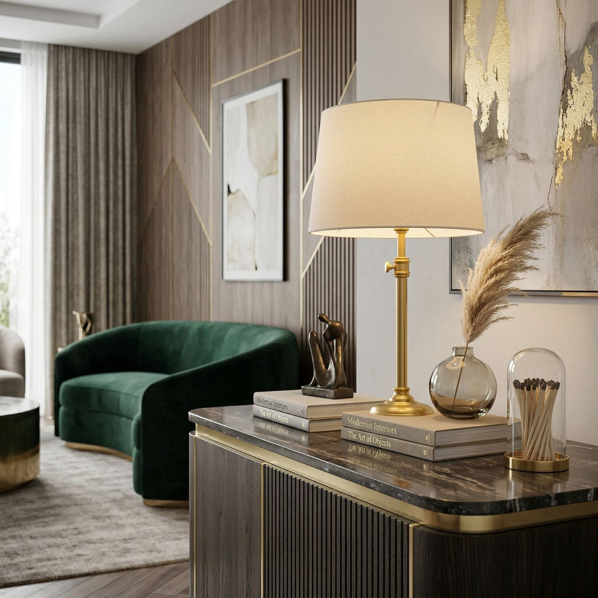 Modern European furniture - Iron Base Linen Table Lamp - www.oroa.com | Oroa.com
