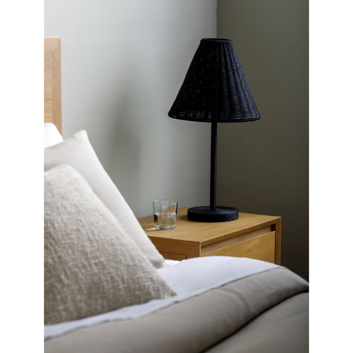 Modern European furniture - Black Rattan Accent Table Lamp - www.oroa.com | Oroa.com