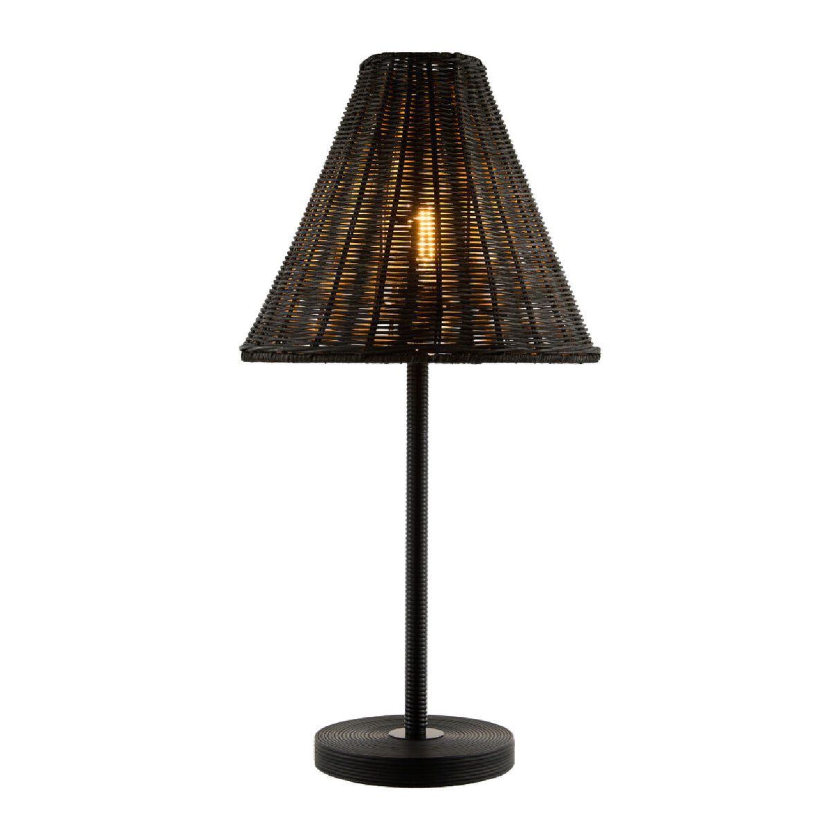 Modern European furniture - Black Rattan Accent Table Lamp - www.oroa.com | Oroa.com