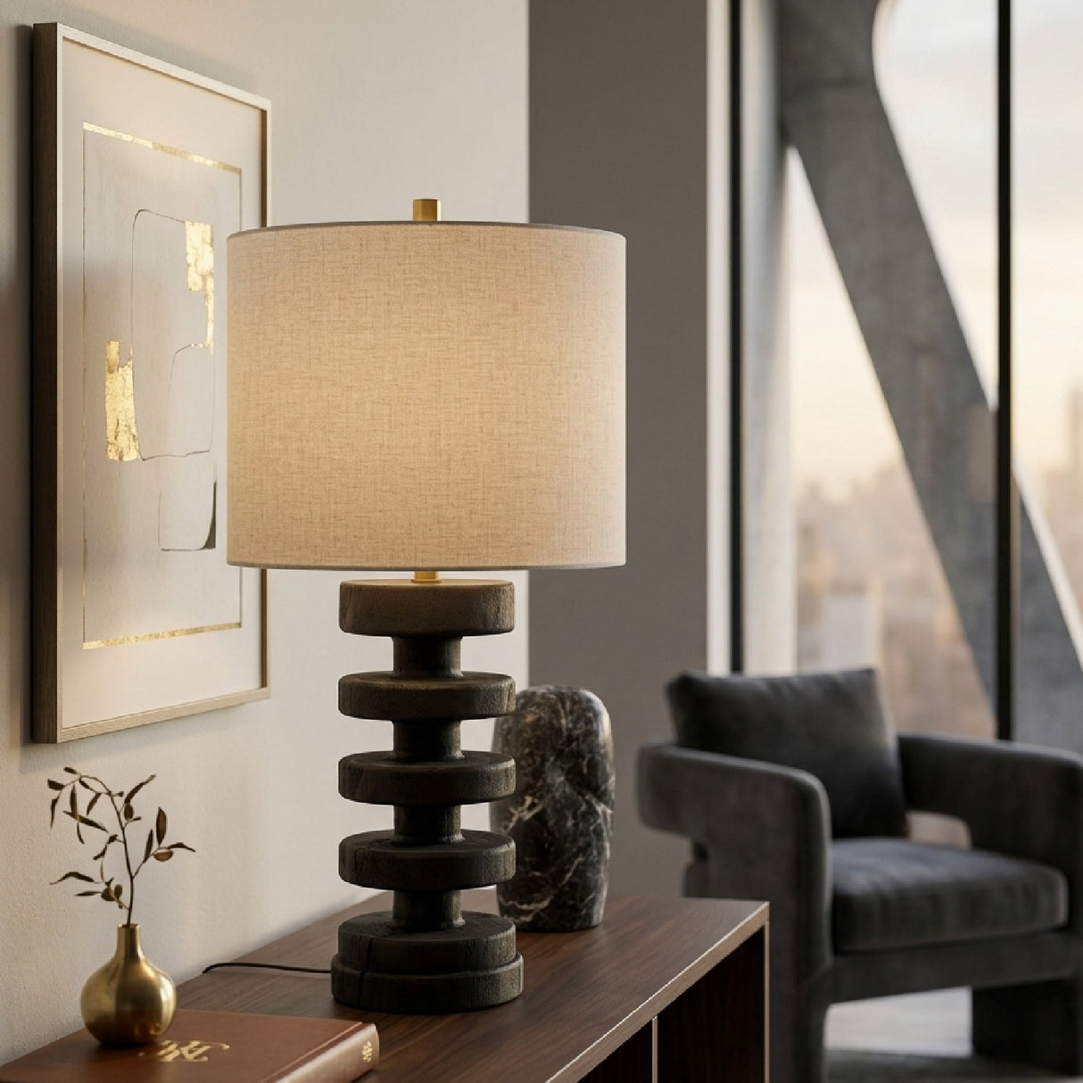 Modern European furniture - Layered Base Accent Table Lamp - www.oroa.com | Oroa.com