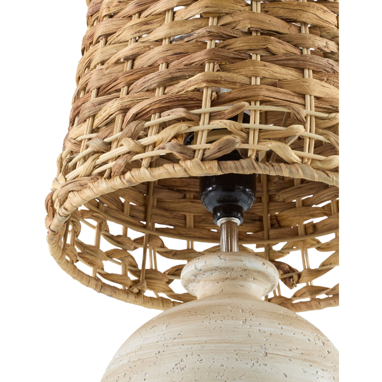 Modern European furniture - Cement Woven Seagrass Table Lamps (2) - www.oroa.com | Oroa.com
