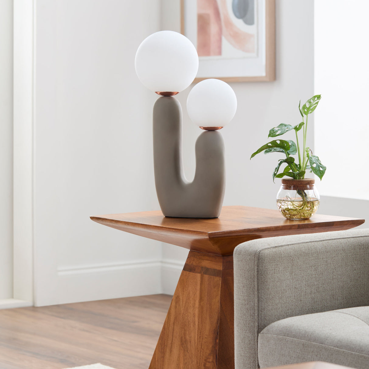 Modern European furniture - Double Round Glass Table Lamp S - www.oroa.com | Oroa.com