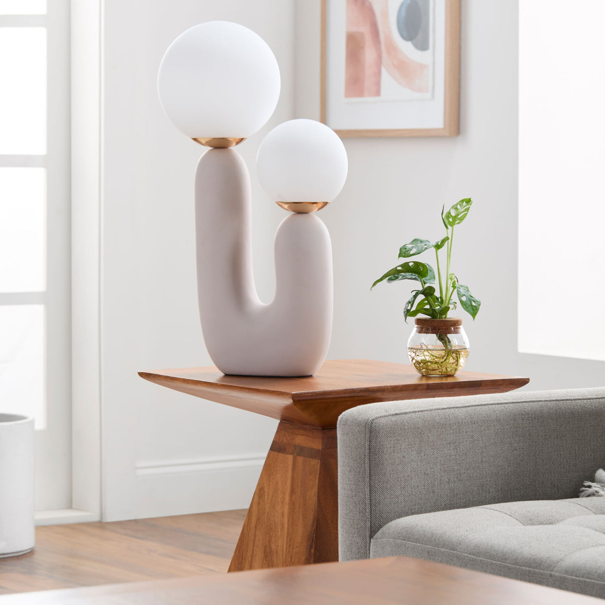 Modern European furniture - Double Round Glass Table Lamp L - www.oroa.com | Oroa.com