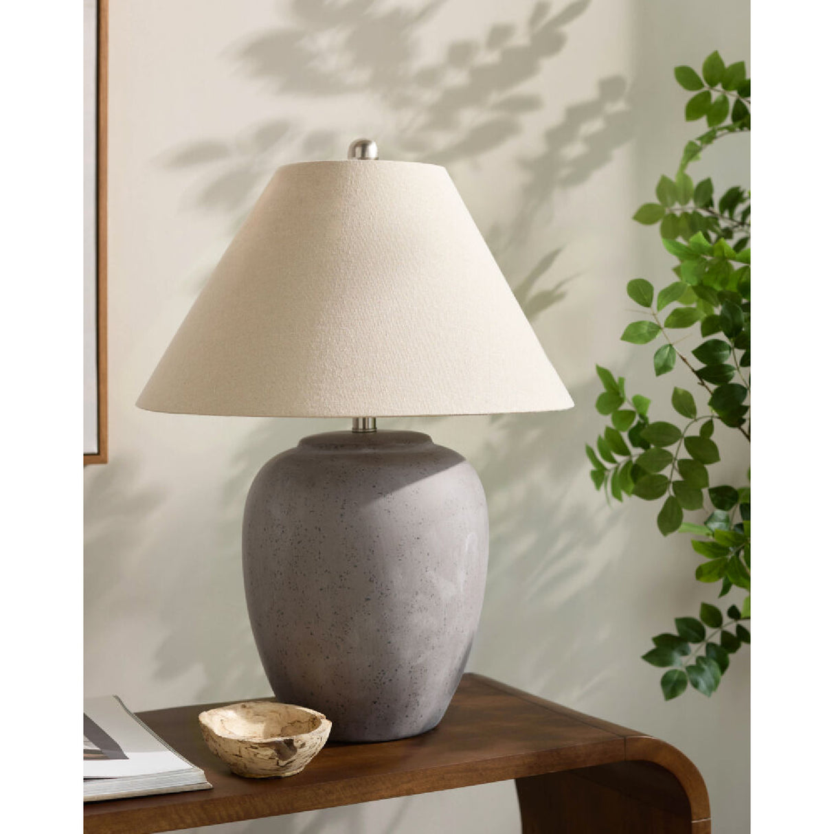 Modern European furniture - Glazed Gray Ceramic Table Lamp - www.oroa.com | Oroa.com