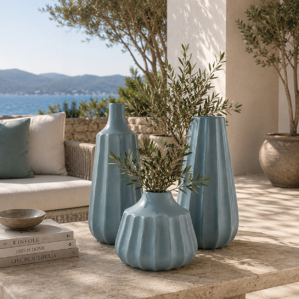 Modern furniture - Glazed Ceramic Outdoor Vase (3) - www.oroa.com | Oroa.com