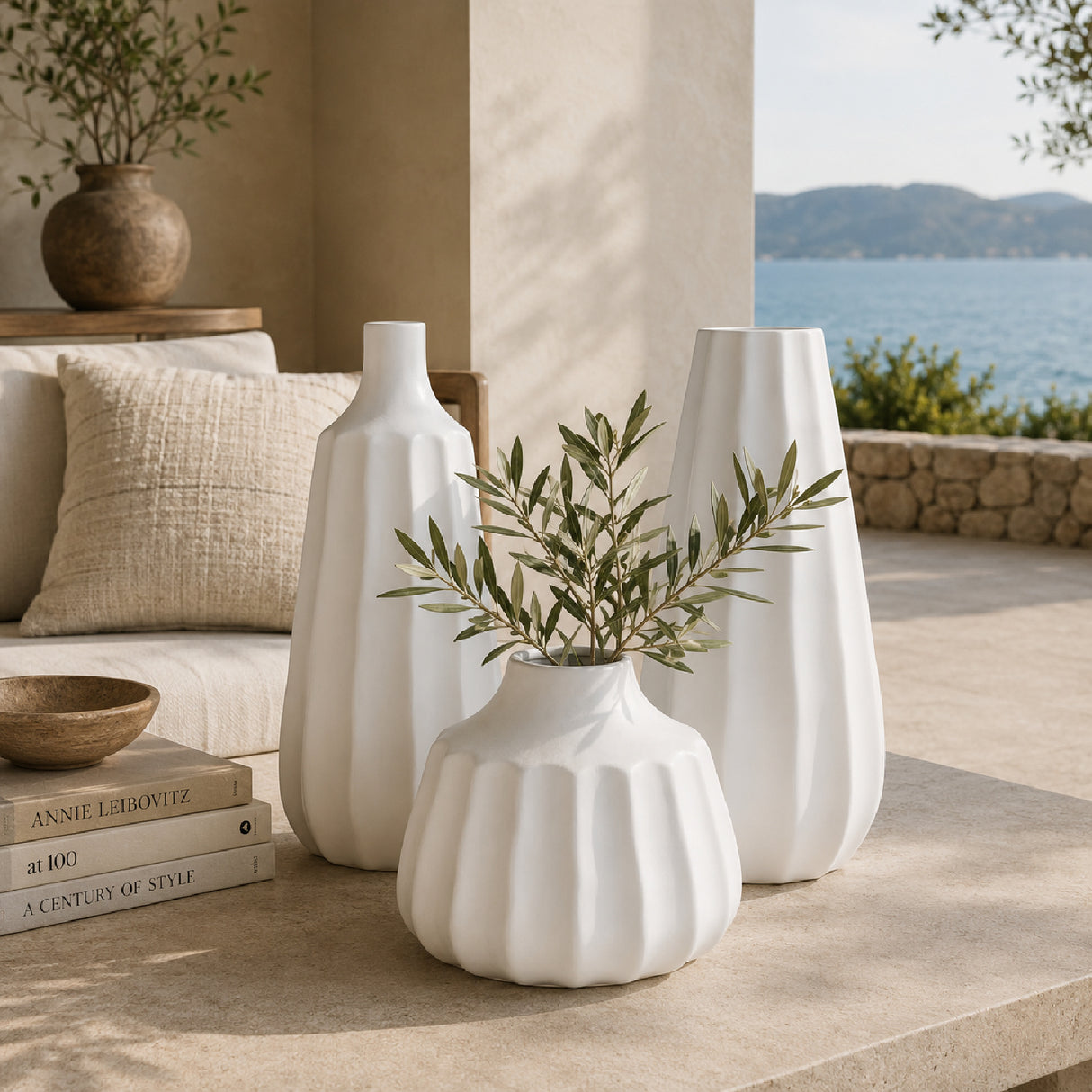 Modern furniture - Glazed Ceramic Outdoor Vase (3) - www.oroa.com | Oroa.com