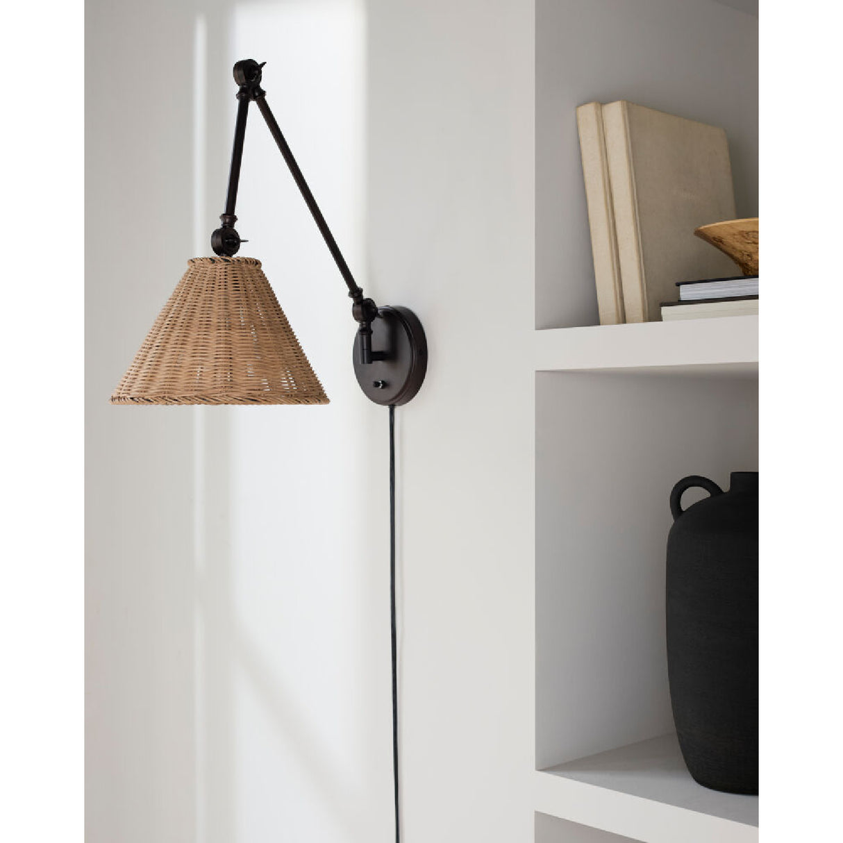 Modern European furniture - Rattan Adjustable-Arm Wall Lamp - www.oroa.com | Oroa.com