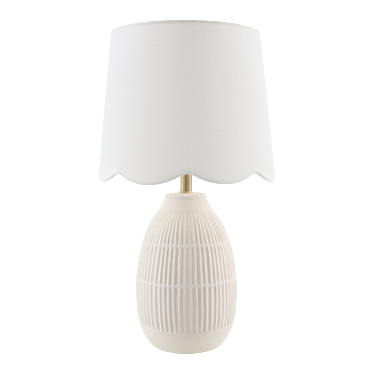 Modern European furniture - Scalloped Linen Ceramic Table Lamp - www.oroa.com | Oroa.com