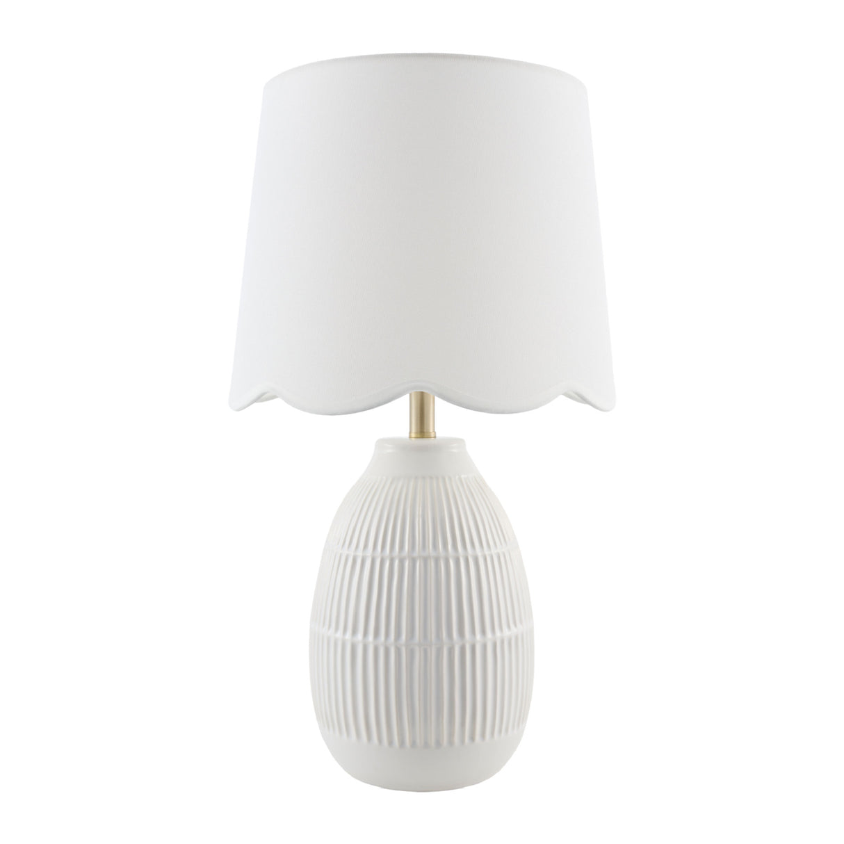Modern European furniture - Scalloped Linen Ceramic Table Lamp - www.oroa.com | Oroa.com