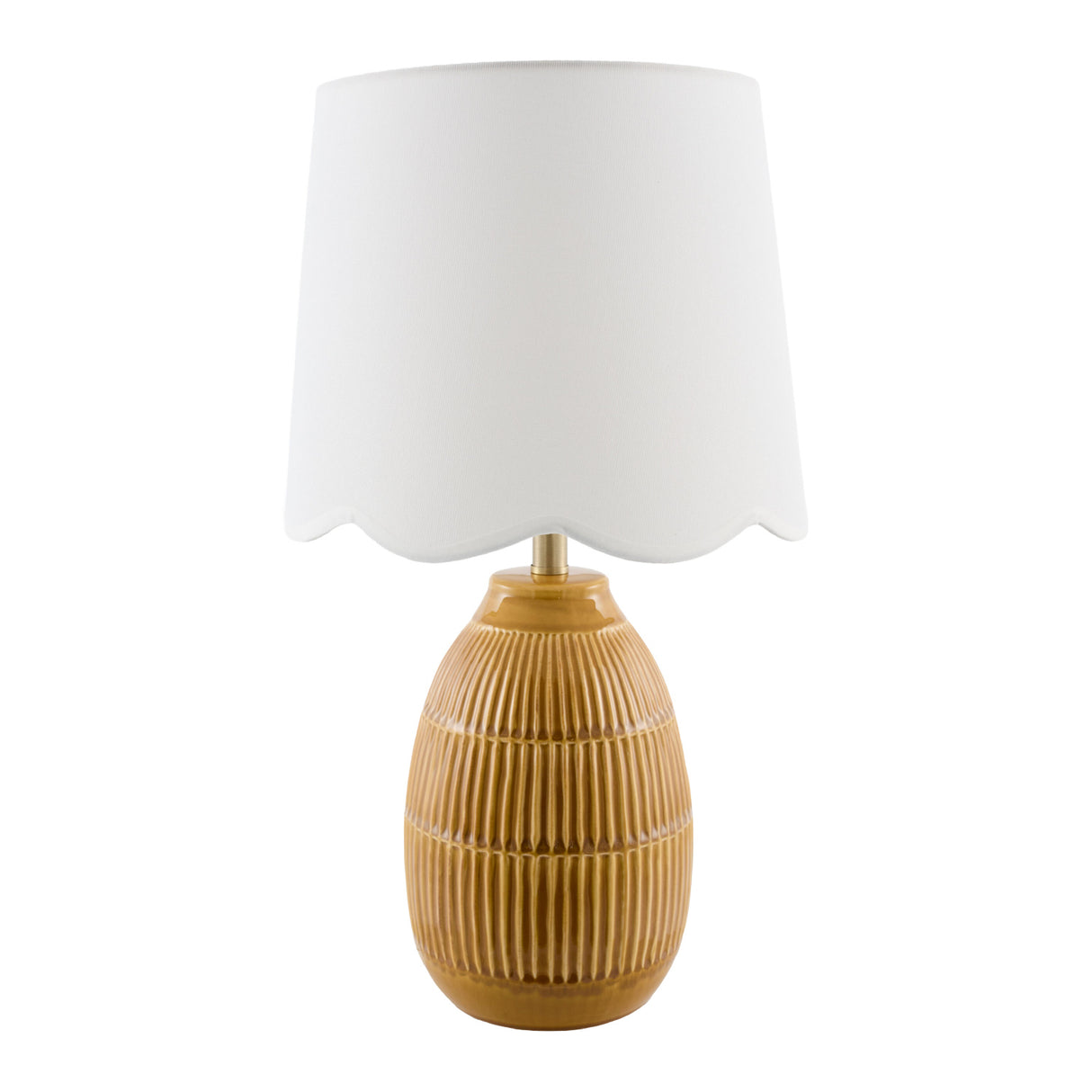 Modern European furniture - Scalloped Linen Ceramic Table Lamp - www.oroa.com | Oroa.com