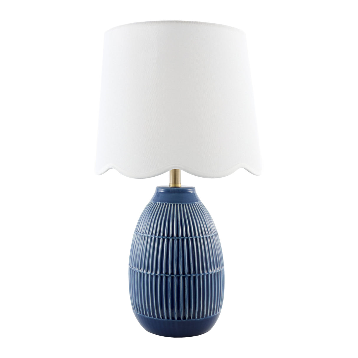 Modern European furniture - Scalloped Linen Ceramic Table Lamp - www.oroa.com | Oroa.com