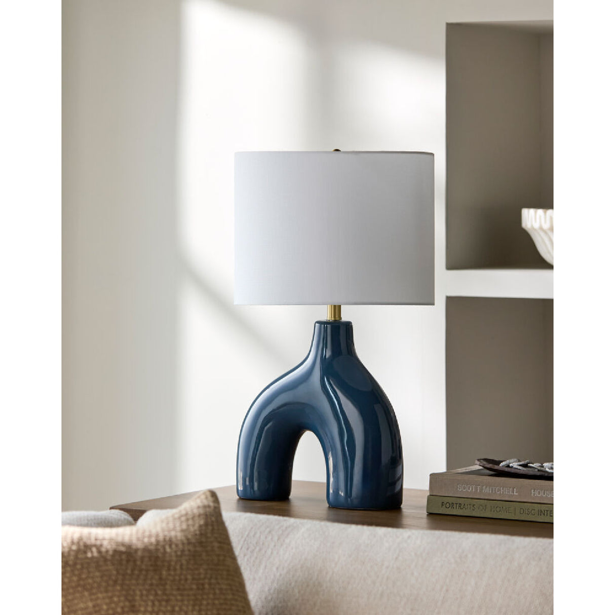 Modern European furniture - Cotton Shade Arched Table Lamp - www.oroa.com | Oroa.com