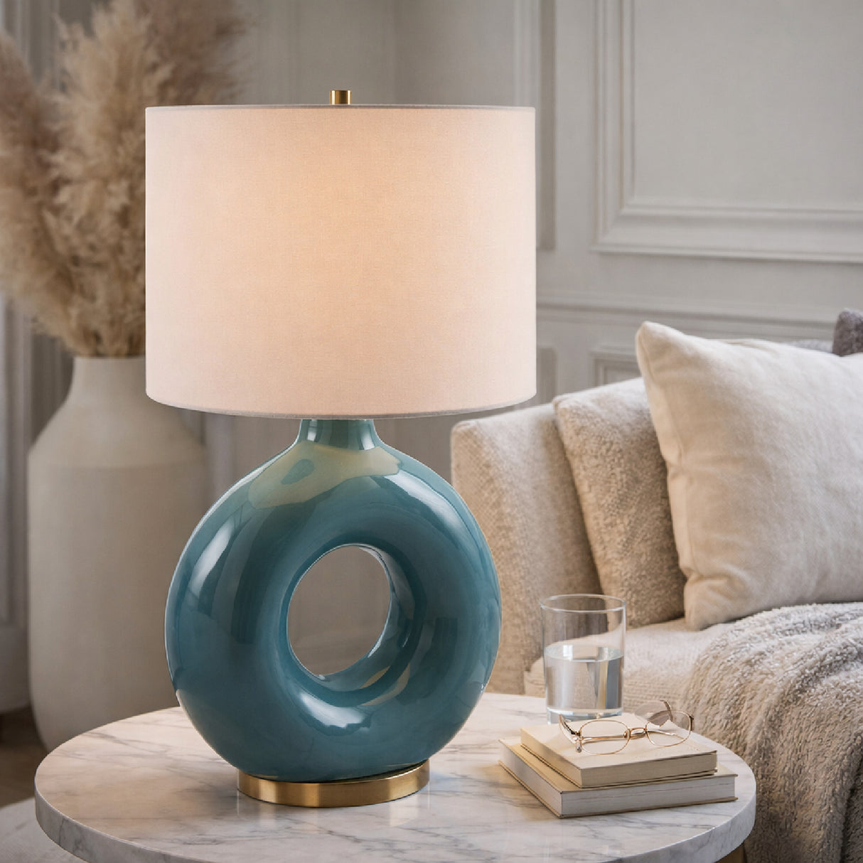 Modern European furniture - Ceramic Ring Accent Table Lamp - www.oroa.com | Oroa.com