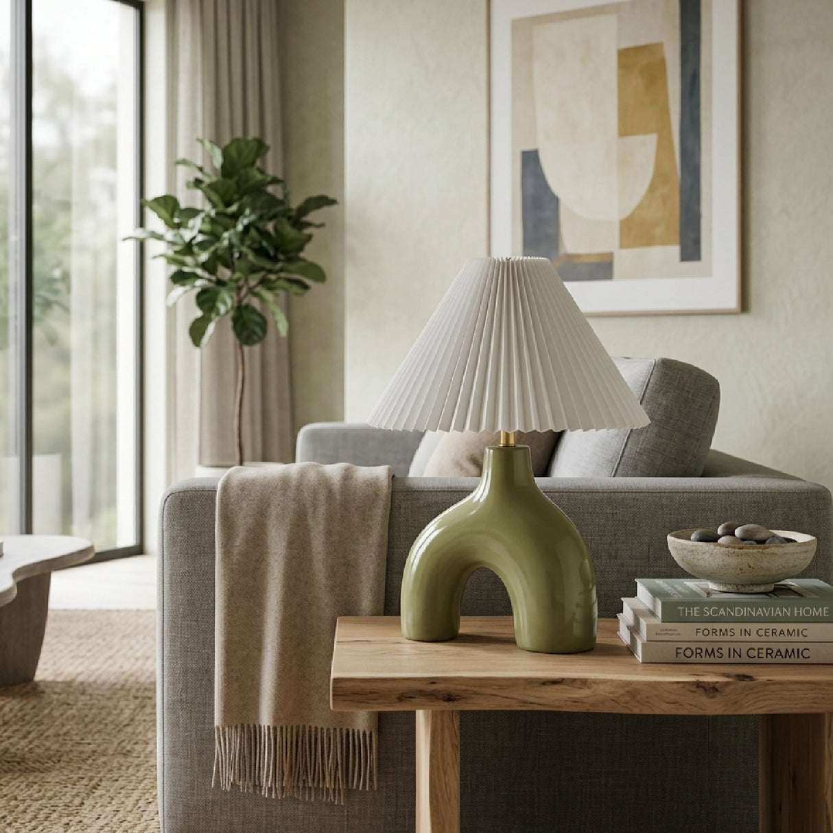 Modern European furniture - Pleated Fabric Arched Table Lamp - www.oroa.com | Oroa.com